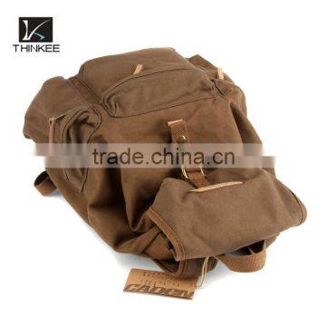 High Quality Vintage Canvas Camera Bag Backpack Travel Rucksack photo-5