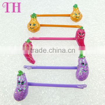 baby girl dance hair accessories eco-friendly glitter fruit shape resin japanese hairpin