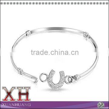 Sterling Silver 925 Pave CZ Horseshoe Bangle Wholesale