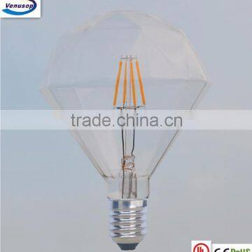 diamond appearance amber LED filament bulb decorative light-bulbs in amber