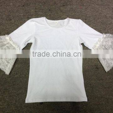 New Organic 95% Cotton 5% Spandex Best Selling Blank White Ruffles Kids t Shirt Wholesale photo-3