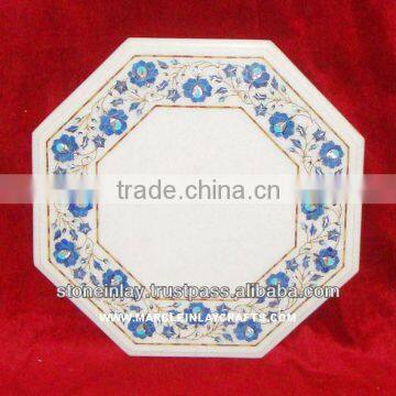 Octagonal Marble Inlay Coffee Table Top