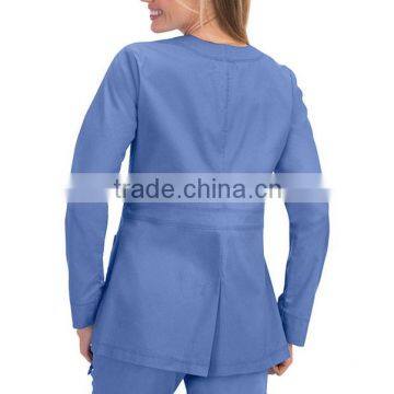 Wholesale OEM Hotsale Fashion Women's Olivia Round Neck Solid Scrub Jacket / Hospital Uniform photo-4