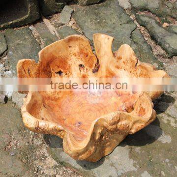 FDA Handmade and Factory Price Wood Root Carving Party Bowl photo-2