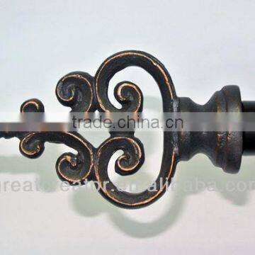 Home Fashions Scroll Cast Iron Finial; Window Hardware Set; Curtain Rod; Curtain Accessory