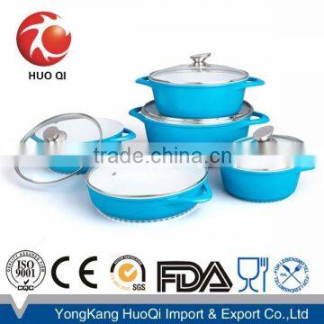 Die-casting high quality ceramic sauce pot casserole cookware ser with induction