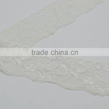 White Stretch Floral Scallop Lace Trim Forl Lingerie Headband Elastic DIY Lace Wide:6cm photo-5