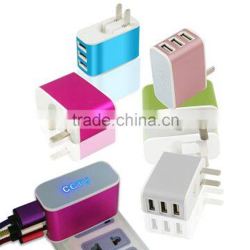 Wholesale For US Plug Charger , 3.1A Triple USB Port Wall Home US Plug AC ChargerAdapter