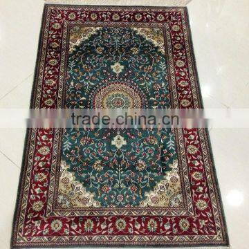 fine! Persian hand knotted silk rug handmade silk carpet rug