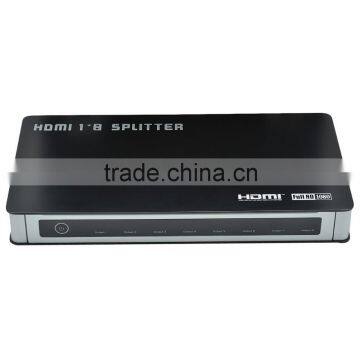 CHEERLINK HSP0108AN 1x8 Full HD 1080P HDMI Splitter 1.4 w/ US Plug - Blcak + Silver with hdmi output