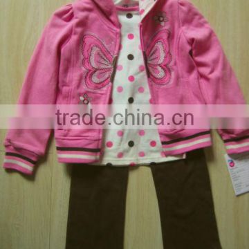 children's clothing set kids set clothes girls 3pc set hoodie inner top and pants sets baby wears