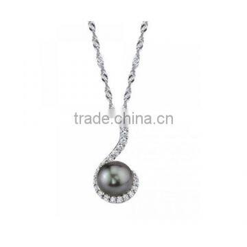 Sea Cultured Pearl Swirl Pendant For Girl 925 Sterling Silver