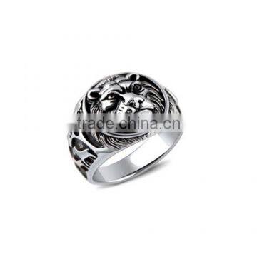 Sterling Silver Lion Pattern Design Silver Ring