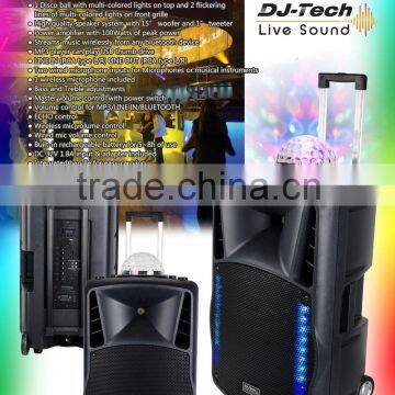 15 inch outdoor speaker with micphone and remote