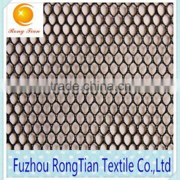 China suppliers sale100 black polyester tricot hexagonal mesh fabric for backpacks