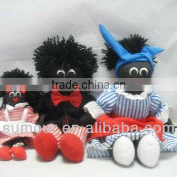 Soft Black lady Doll, stuffed plush toy,