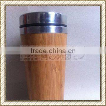 400ml Stainless Steel Wooden Coffee Mug / Bamboo Coffee Mug photo-4