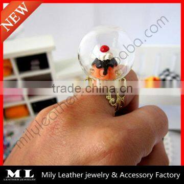 2014 New Design DIY Glass Hollow Ball Ring GHBR-001