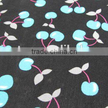 Blue Cherry Mesh Spandex Nylon 4070 Elastic Silk Chiffon Floral Printed Fabric photo-4