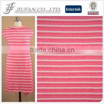 Jiufan Textile Hot Sale 70%Polyester 30%Cotton French Terry Knitting Stripe Fabric Supplier For Apparel in Shaoxing