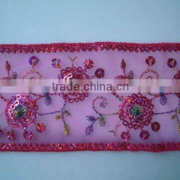 sewing machines auto fabric base ribbon trim with sequins
