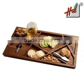 Unique wood compartment tray made-in-China HCGB8041