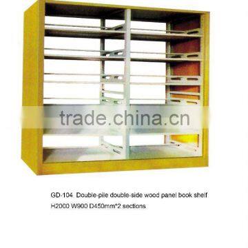 Large capacity double sides and wood panel book shelf