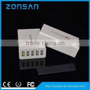 5-PORT USB Charger QC3.0 Travel Charger One Quick Charge+4 Smart Charge