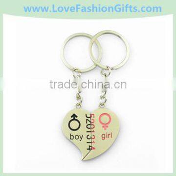 Alloy Love Heart Shaped Keytag/Keychains/Key Fob