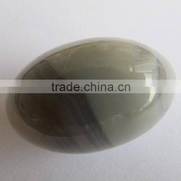 Semi precious stone Grey agate eggs for women Kegel exercises use