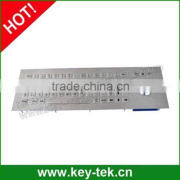 Compact Format Short Stroke stainless steel Keyboard with Trackball