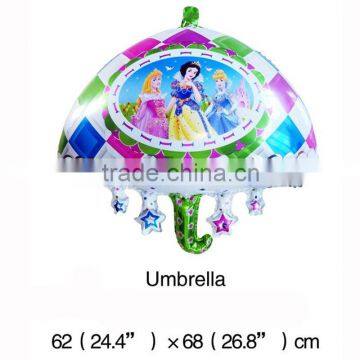 Umbrella foil balloons three princess ballons Party Decoration mylar Balloon,62*68cm