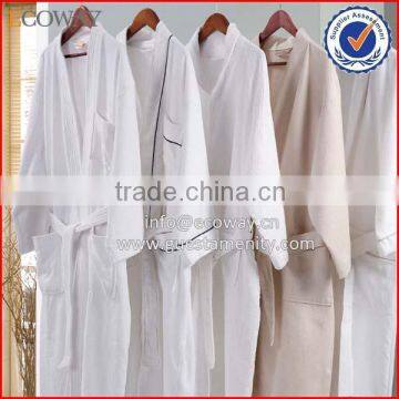 5star embroidered luxury hotel mens velour bathrobe/cotton quilted bathrobe