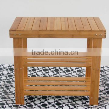 2014 new simple designs shoe rack with foot stool function bamboo foot stool