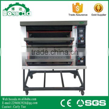 BOSSDA Commercial Restaurant Baking Equipment 2 decks 6trays gas pizza oven price