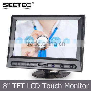 8 inch small vga led display touch panel hdmi video input car screen lcd monitor with bracket