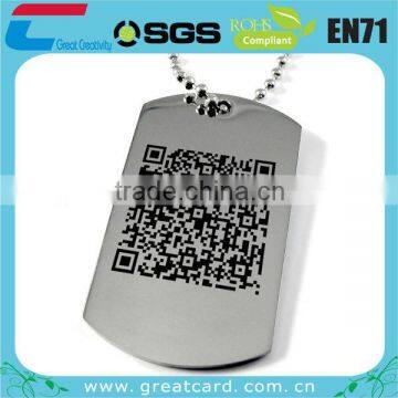 Custom stainless steel tags / Metal business tag with QR code