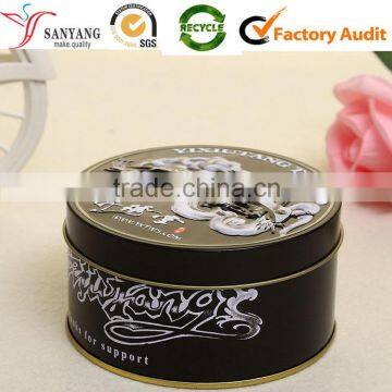 Custom Made Metal Tin Box Embossing Food Packaging Box Round Mooncake Box