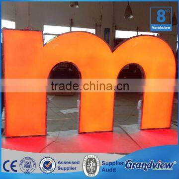 High quality advertising wall mounted channel letter store front sign