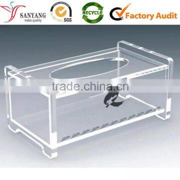 High quality thick and clear packing box accept custom order / acrylic material transparent tissue box