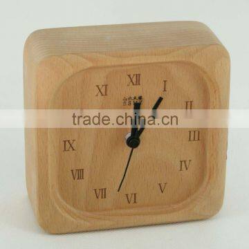 Office using table alarm clock, fashionl beech table clock for home decor ,wooden wall clock