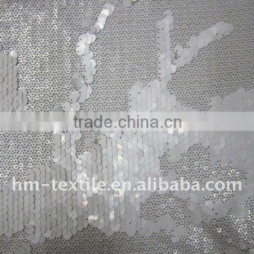 white sequin embroidery fabrics for party dress