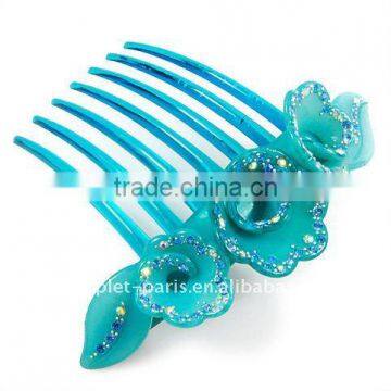 Fashion three flower rhinestone Insert Comb