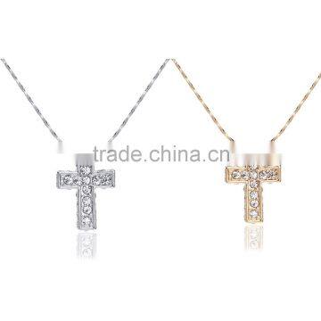 2015 fashion 18k gold cross necklace designs in 3 grams