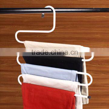 Metal S shape space saving Trousers hanging Rack ,powder coating .