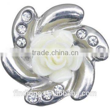 LJ0493 new fancy metal button, flower resin snap buttons, high quality button
