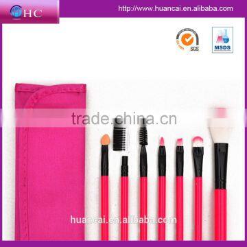 7pcs Makeup Brush Set with Pink Bag Pink,make up brush set with Pink Roll up Leather PU Bag