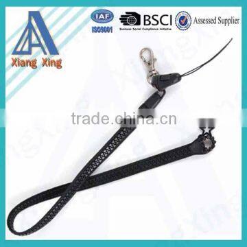 Promotional cheap zipper lanyard with soft pvc puller