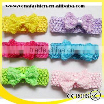 bowknot wide polyester crochet baby headband