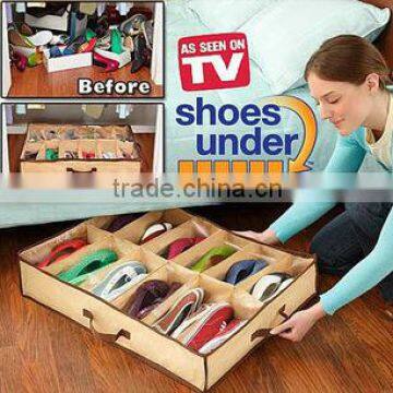 12 grids underbed shoe organizer / shoe storage box